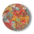 China Plates, Abstract Botanical in Gold, Red, and Blue
