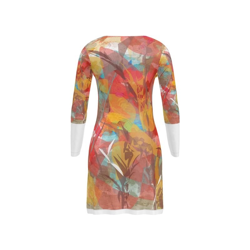 Ladies Cardigan in and Abstract Botanical Design