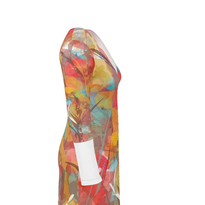 Ladies Cardigan in and Abstract Botanical Design