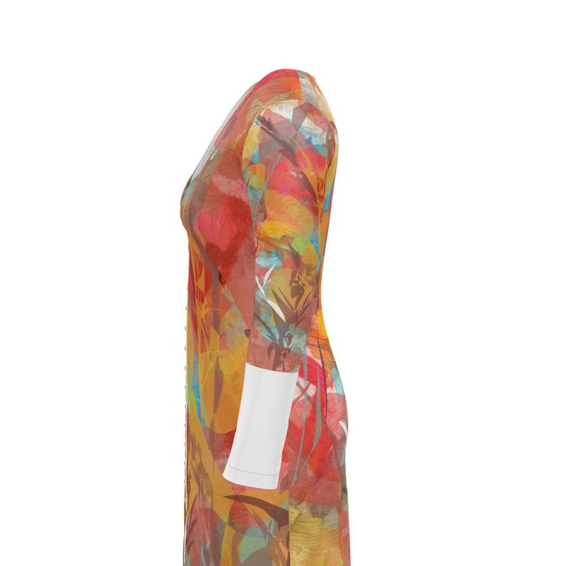 Ladies Cardigan in and Abstract Botanical Design