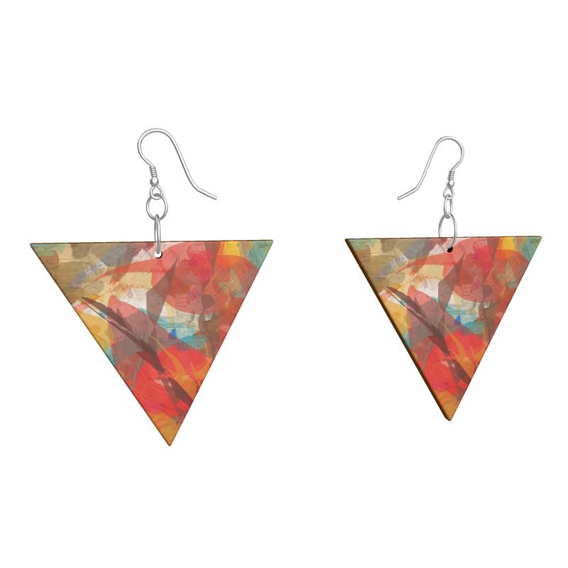Wooden Earrings: Geometric Shape