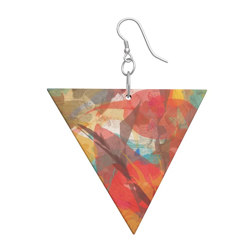 Wooden Earrings: Geometric Shape