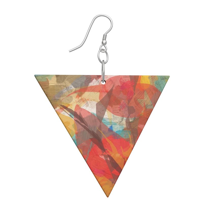 Wooden Earrings: Geometric Shape