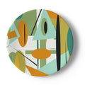 Geometric Abstract Pattern in Orange, Green, Turquoise