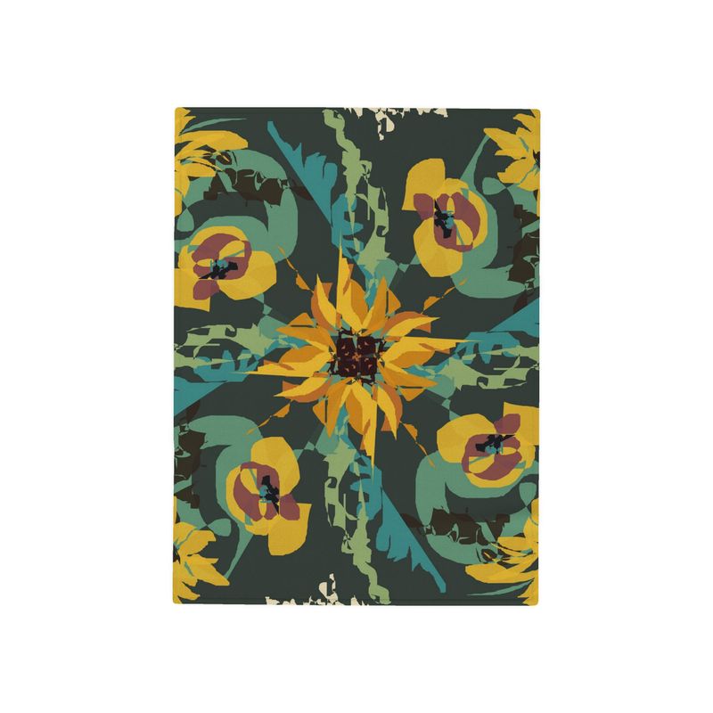 Blanket with Sunflower and Floral Pattern