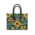Leather Shopper Bag in a Sunflower and Floral Pattern