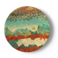 China Plates in Turquoise and Copper Abstract Textures