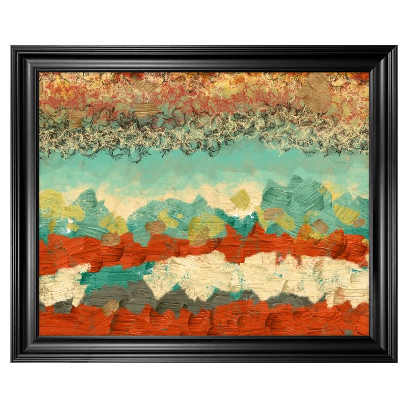 Premium Framed Art Print in Natural Turquoise and Copper Textures