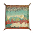 Leather Trinket Tray in Turquoise Blue and Copper Textures