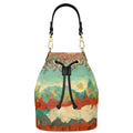 Bucket Bag in Turquoise and Copper Textures