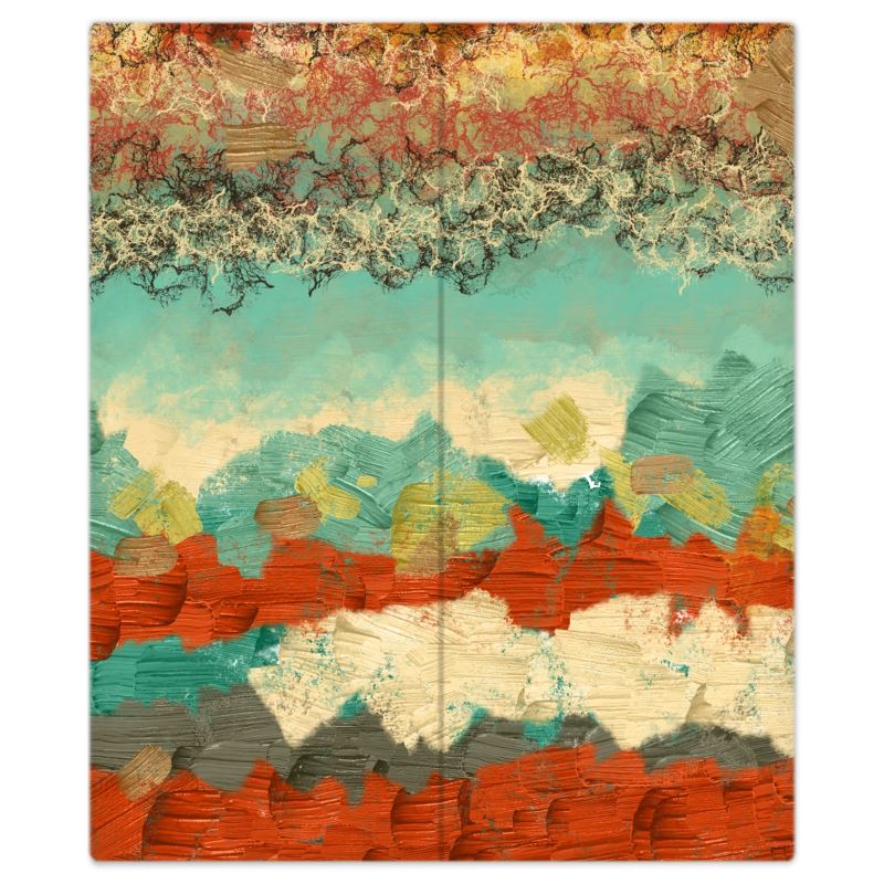 Bed Sheets with Pillow Cases in Turquoise and Copper Textures Design