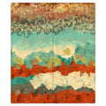 Bed Sheets with Pillow Cases in Turquoise and Copper Textures Design