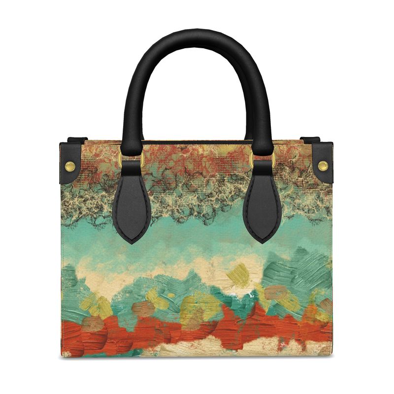 Mini Bonchurch Shopper Bag, Turquoise and Copper Abstract Design