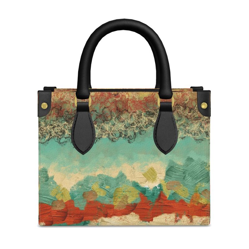 Mini Bonchurch Shopper Bag, Turquoise and Copper Abstract Design