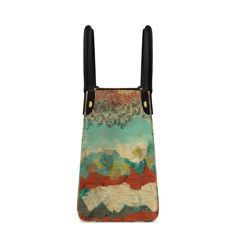 Mini Bonchurch Shopper Bag, Turquoise and Copper Abstract Design
