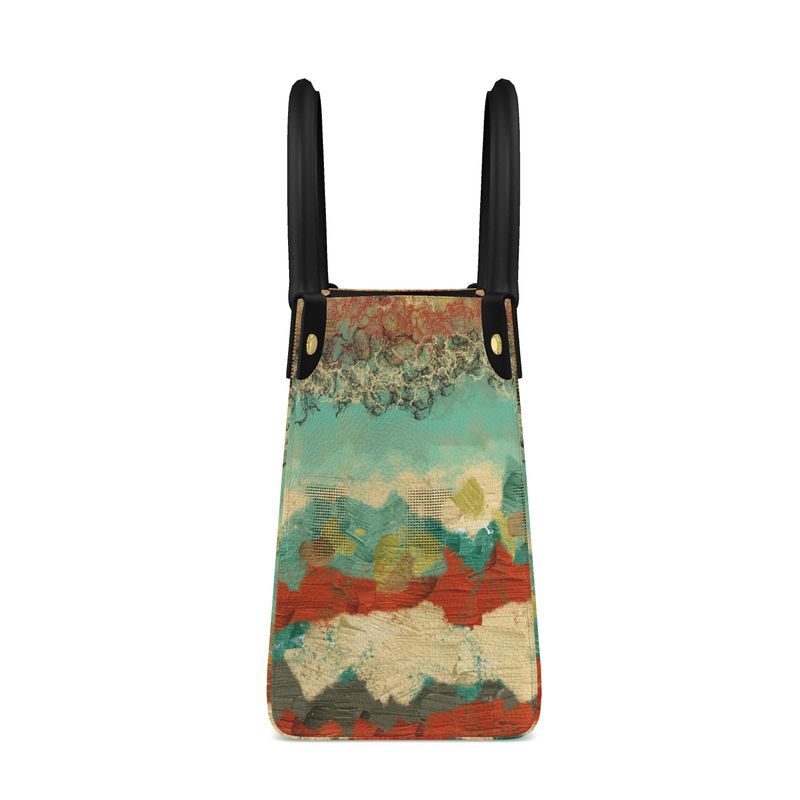 Mini Bonchurch Shopper Bag, Turquoise and Copper Abstract Design