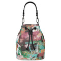 Bucket Handbag in Purples, Greens, and Blue Textures