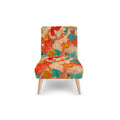 Occasional Chair Abstract in Aqua, Gold, and Reds