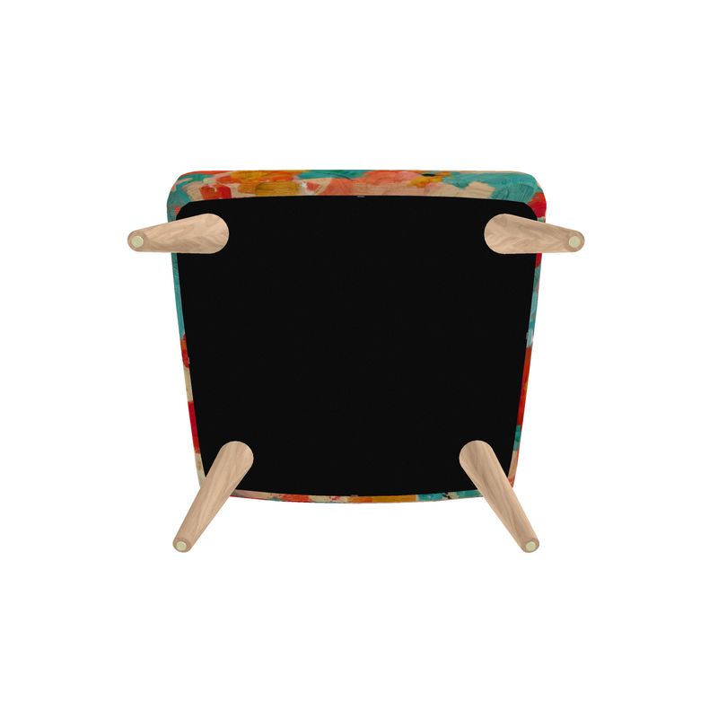 Occasional Chair Abstract in Aqua, Gold, and Reds