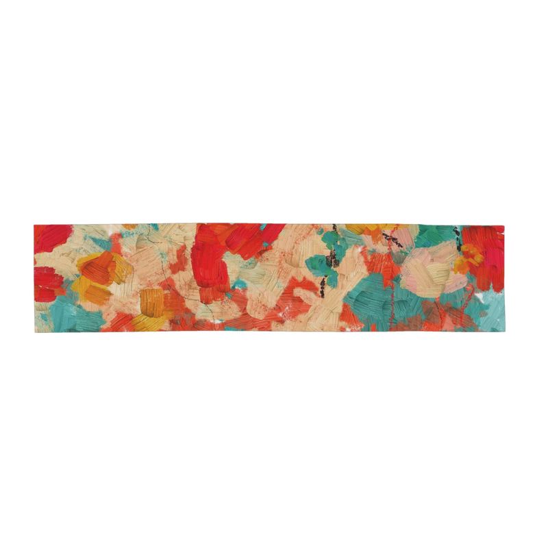 Scarf Wrap in Abstract Aqua, Gold and Reds