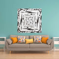 Wall Hanging, Black and White Square Pattern