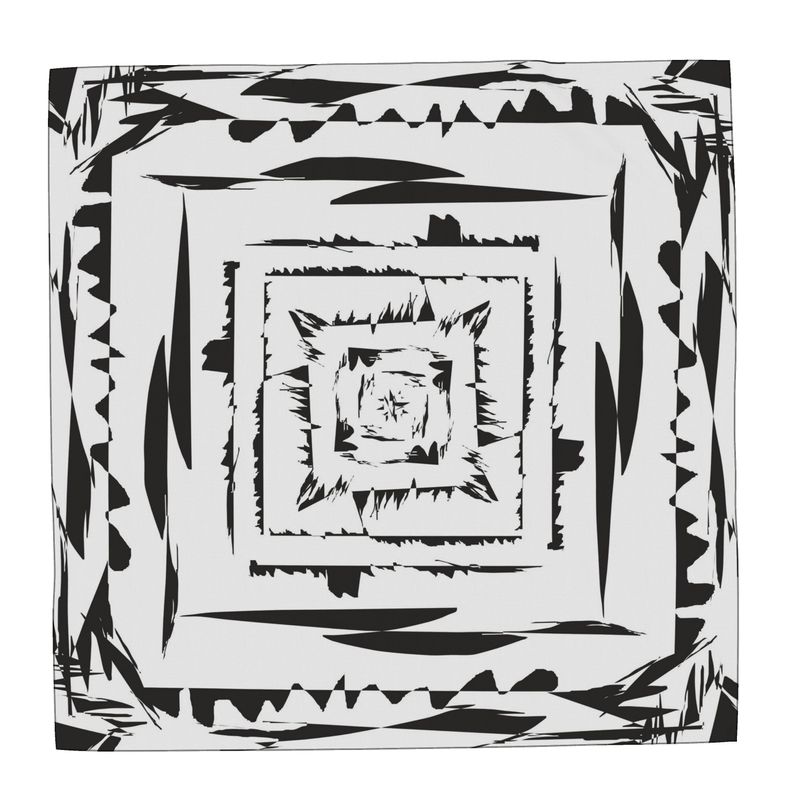 Scarf Wrap, Simple Black Square Pattern