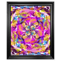 Framed Art Print, Bright Abstract Pattern, Turquoise, Pink, Gold