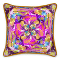 Silk Cushions, Pink, Gold, and Turquoise Floral Pattern