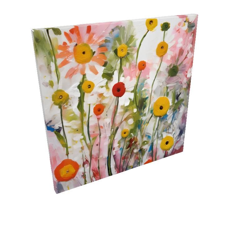 Hand-Painted Floral Art Canvas Print