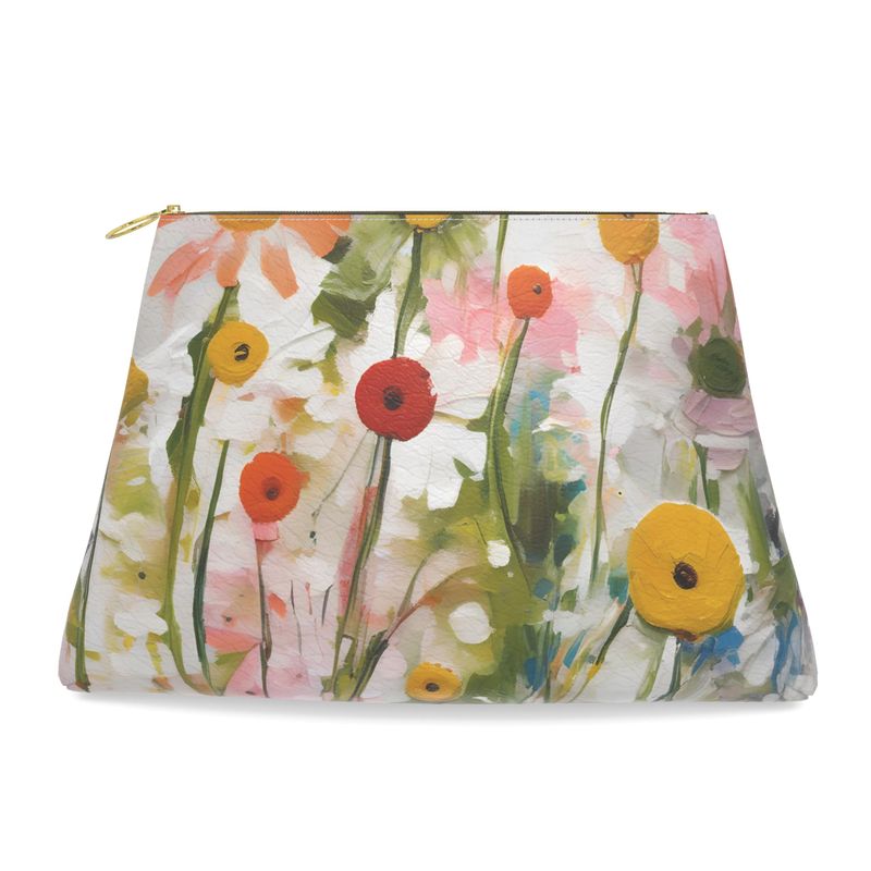 Hand-Painted Floral Print Clutch Purse