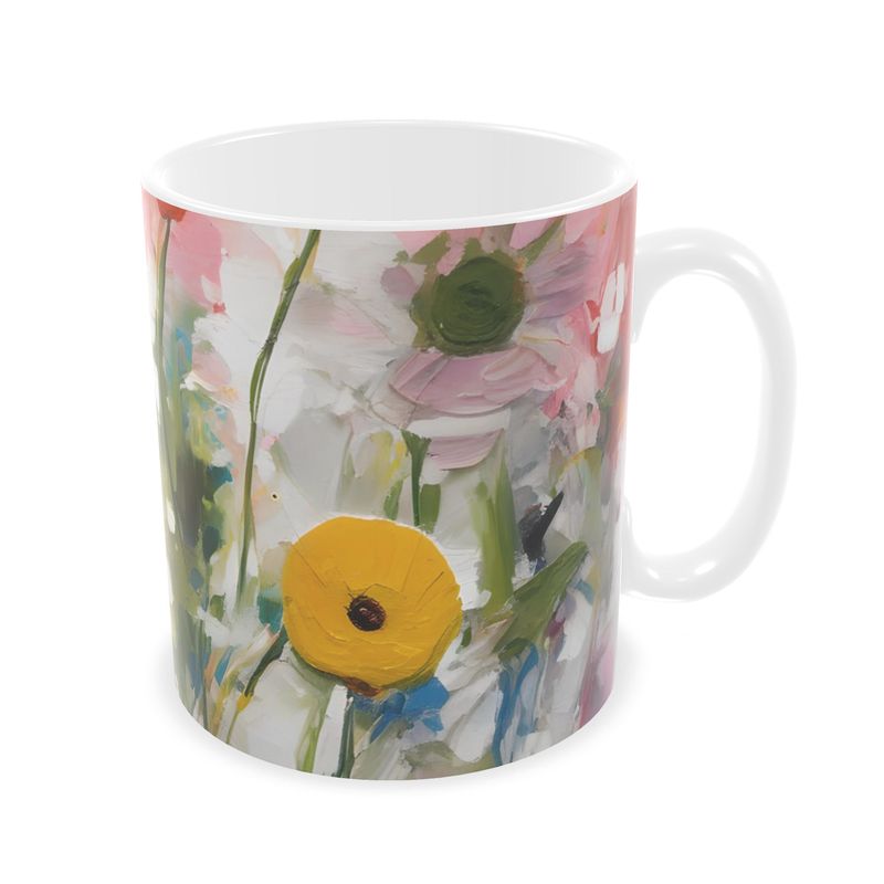 Painted Floral Print Mugs