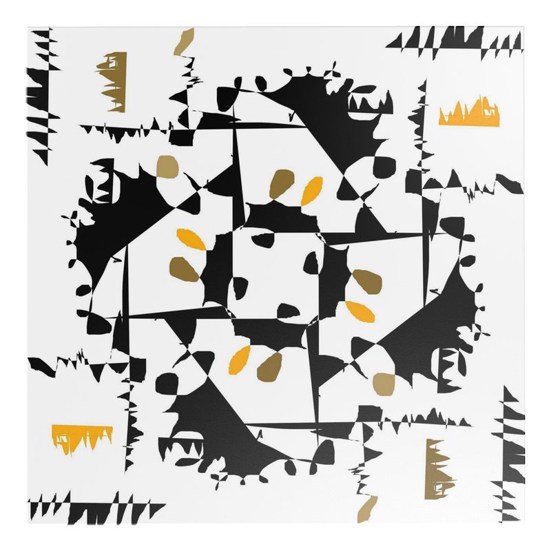 Black and Yellow Square Design Coffee Table