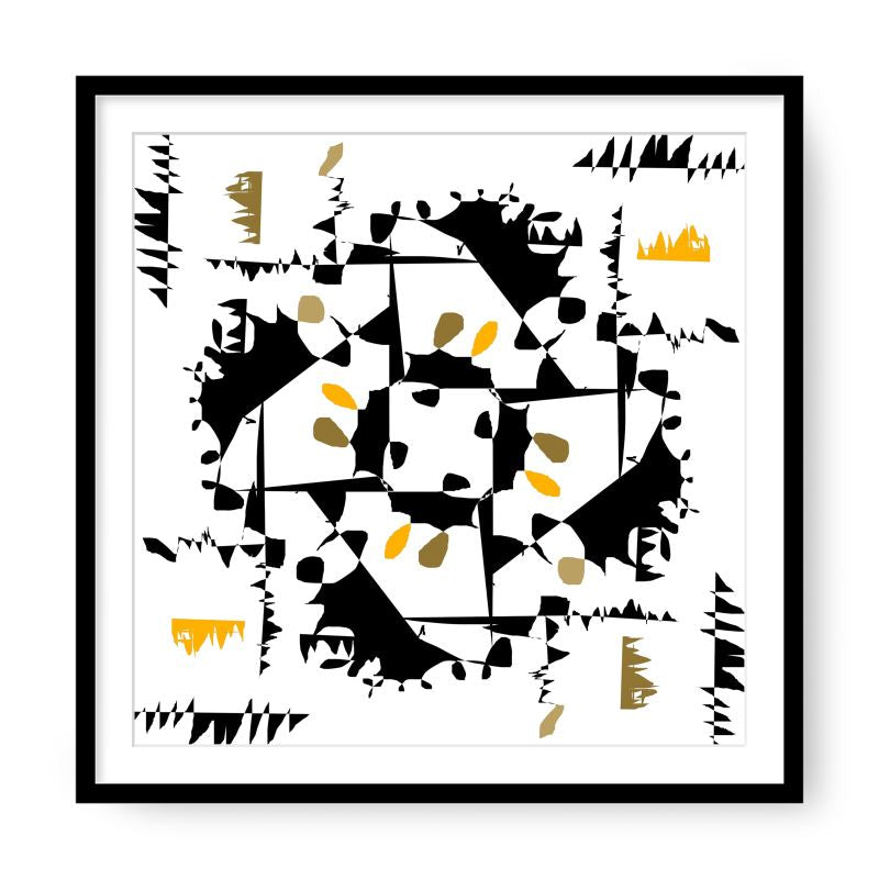 Black and Yellow Design Framed Print