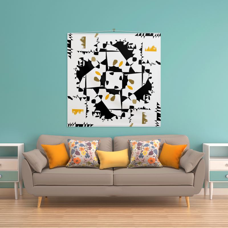 Black and Yellow Square Wall Hanging