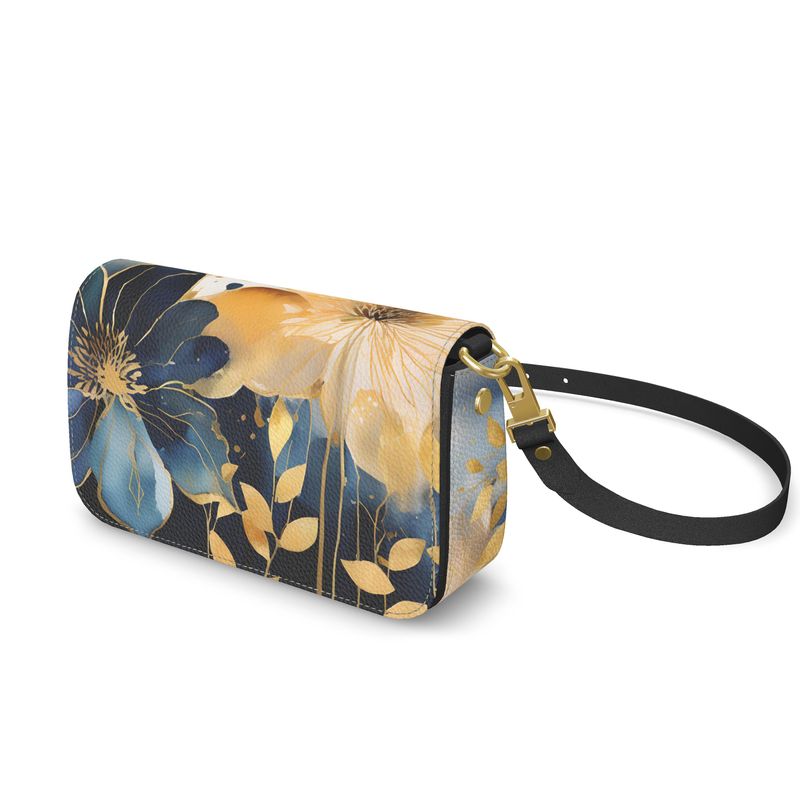 Blue and Gold Floral Box Bag