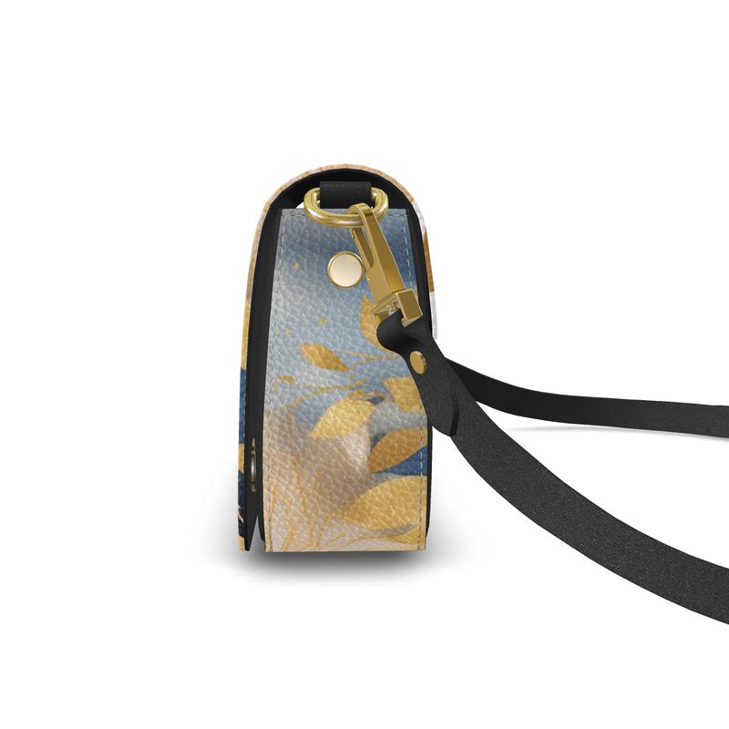 Blue and Gold Floral Box Bag