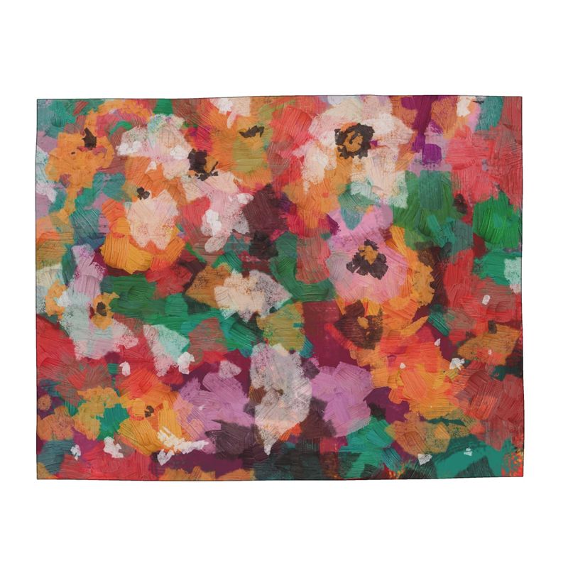 Floral Abstract Scarf or Shawl in Vibrant Colors