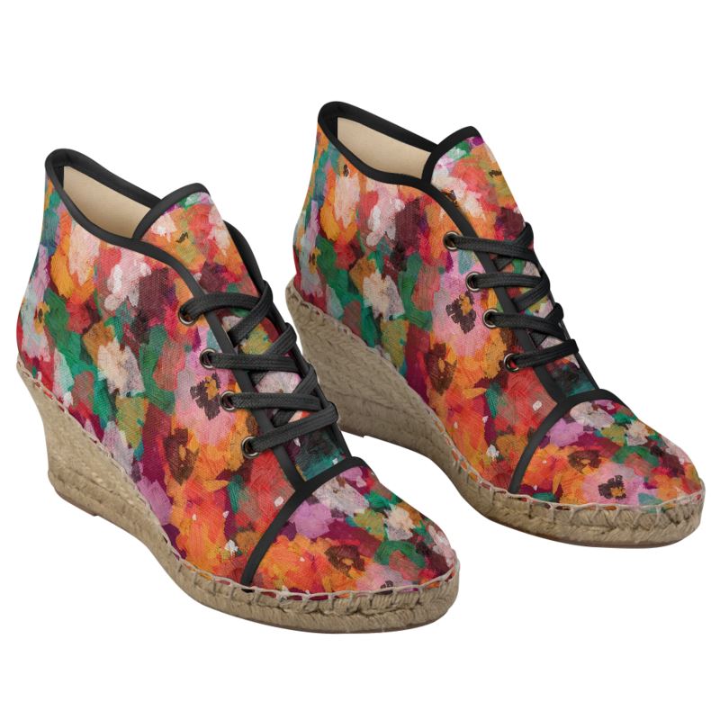 Ladies Wedge Espadrilles, Ladies Shoes, Floral Print Espadrilles