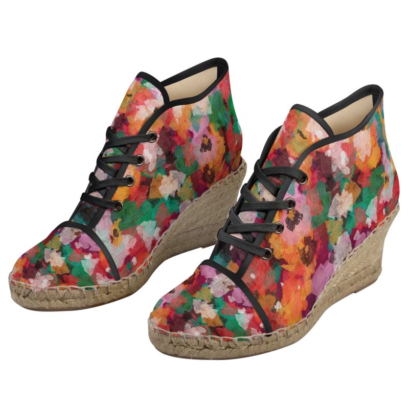 Ladies Wedge Espadrilles, Ladies Shoes, Floral Print Espadrilles