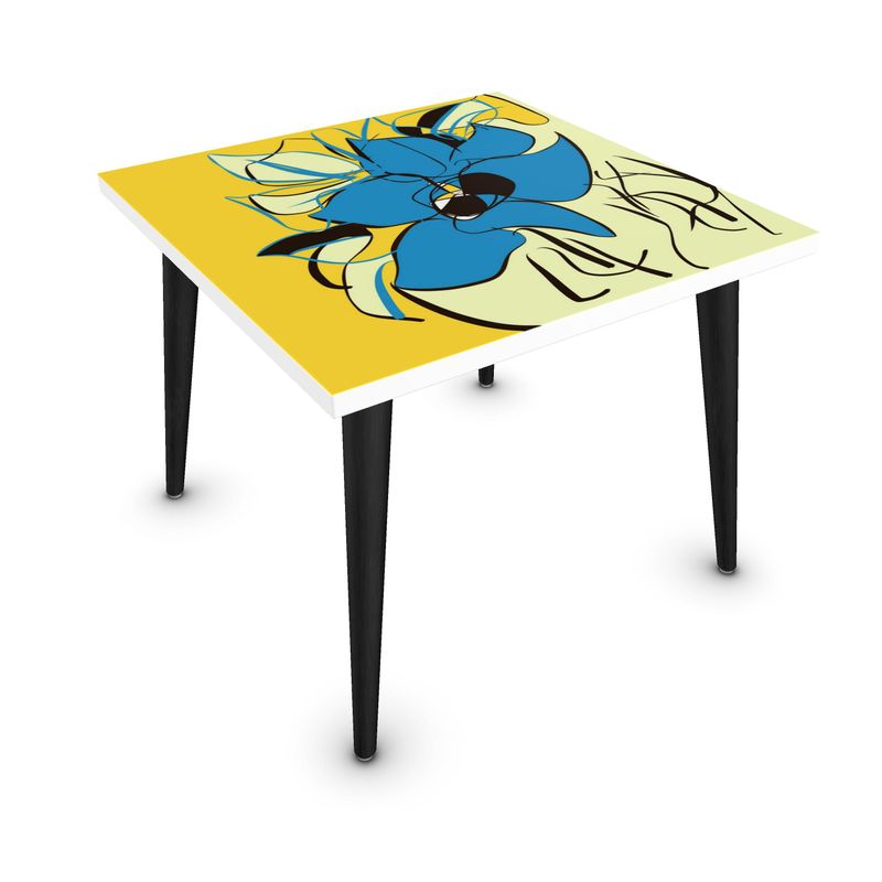 Coffee Table, Blue and Yellow Flower Coffee Table, Tables