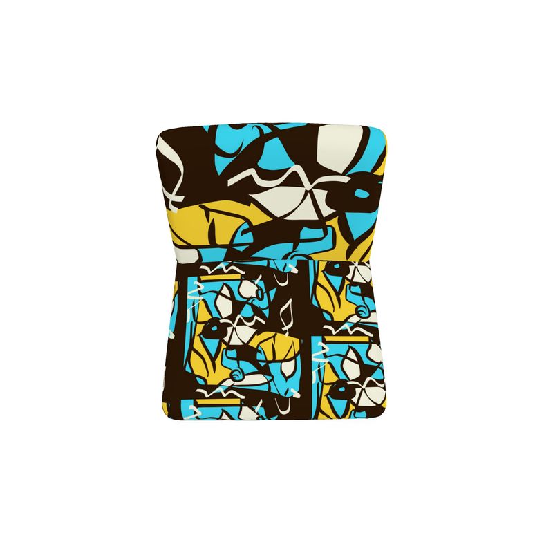 Colorful Abstract Chair, Occasional Chair, Turquoise and Yellow Chair