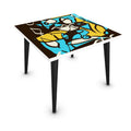 Abstract Coffee Table, Turquoise and Yellow Table, Vibrant Table