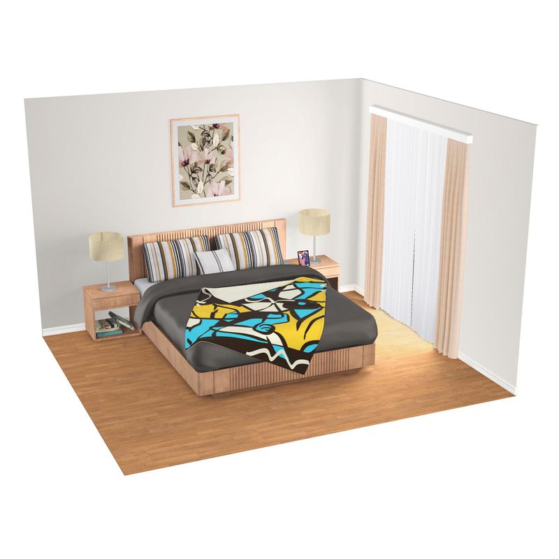 Abstract Blanket, Turquoise and Yellow Blanket, Blanket, Home Decor