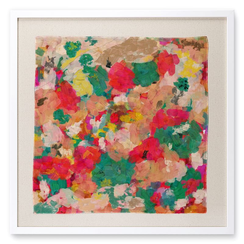 Framed Silk Scarf, Abstract Floral Framed Scarf