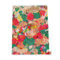Throw Blanket with Abstract Floral Art in Turquoise, Yellow and Pinks