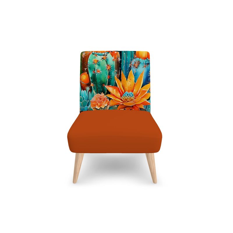 Occasional Chair, Colorful Cactus Design Chair, Vibrant Desert Chair