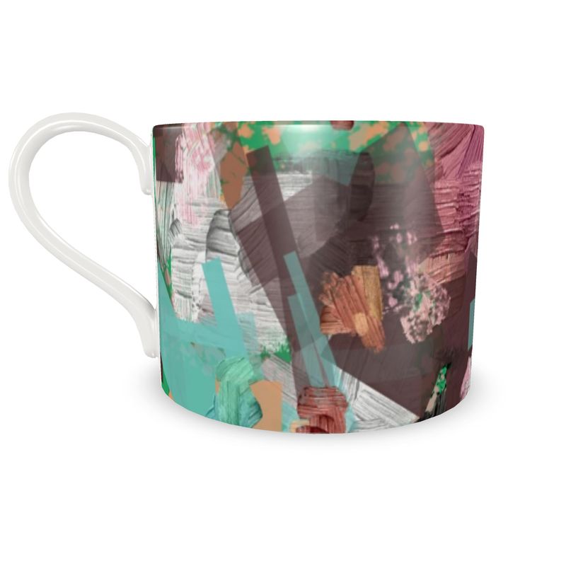 Cup and Saucer, Purple and Aqua Cup and Saucer Set