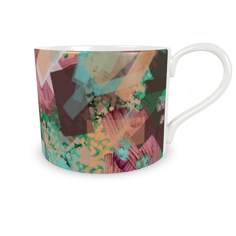 Cup and Saucer, Purple and Aqua Cup and Saucer Set