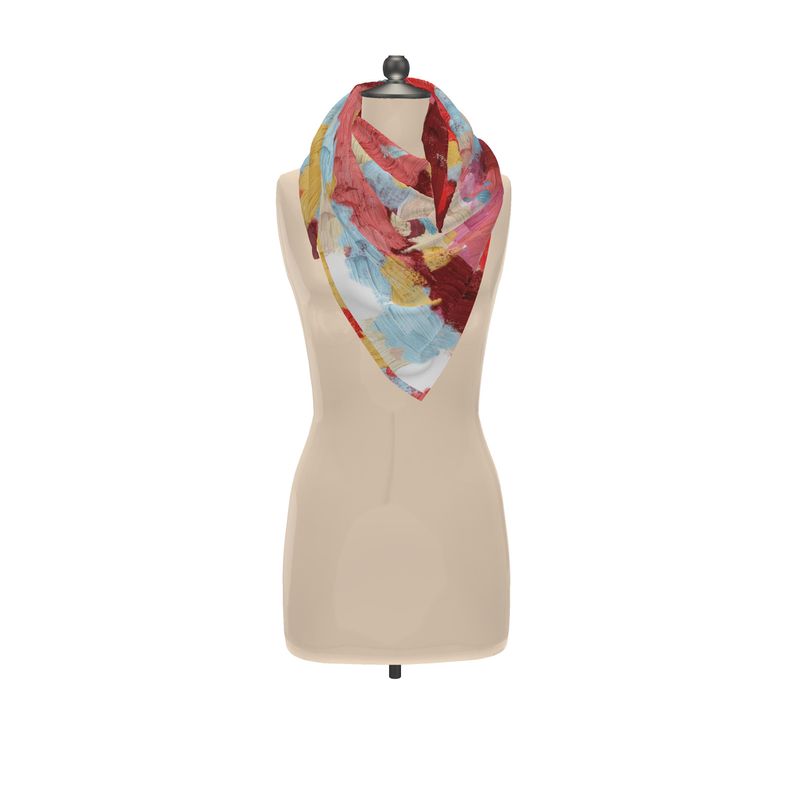 Scarf Wrap or Shawl. Blue, Pink, and Yellow Scarf Wrap, Pastel Colors
