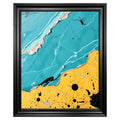 Premium Framed  Abstract Art Prints in Gold and Blue